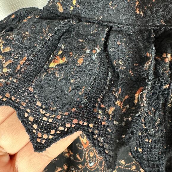 Ulla Johnson Brigitte Lace Trimmed Paisley Print Cotton Blouse Size US 12 - Picture 11 of 16